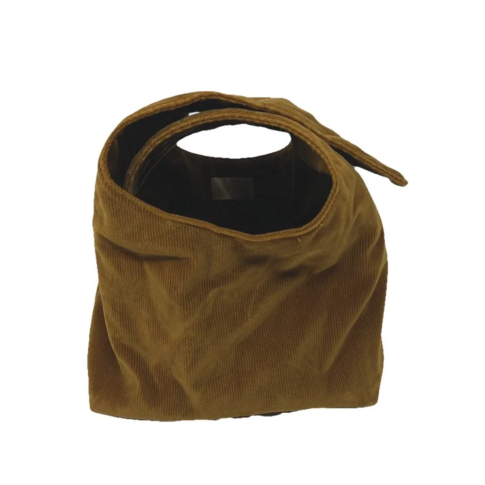 Merit Beauty The Signature Bag Small Brown Corduroy Washable Reversible Travel